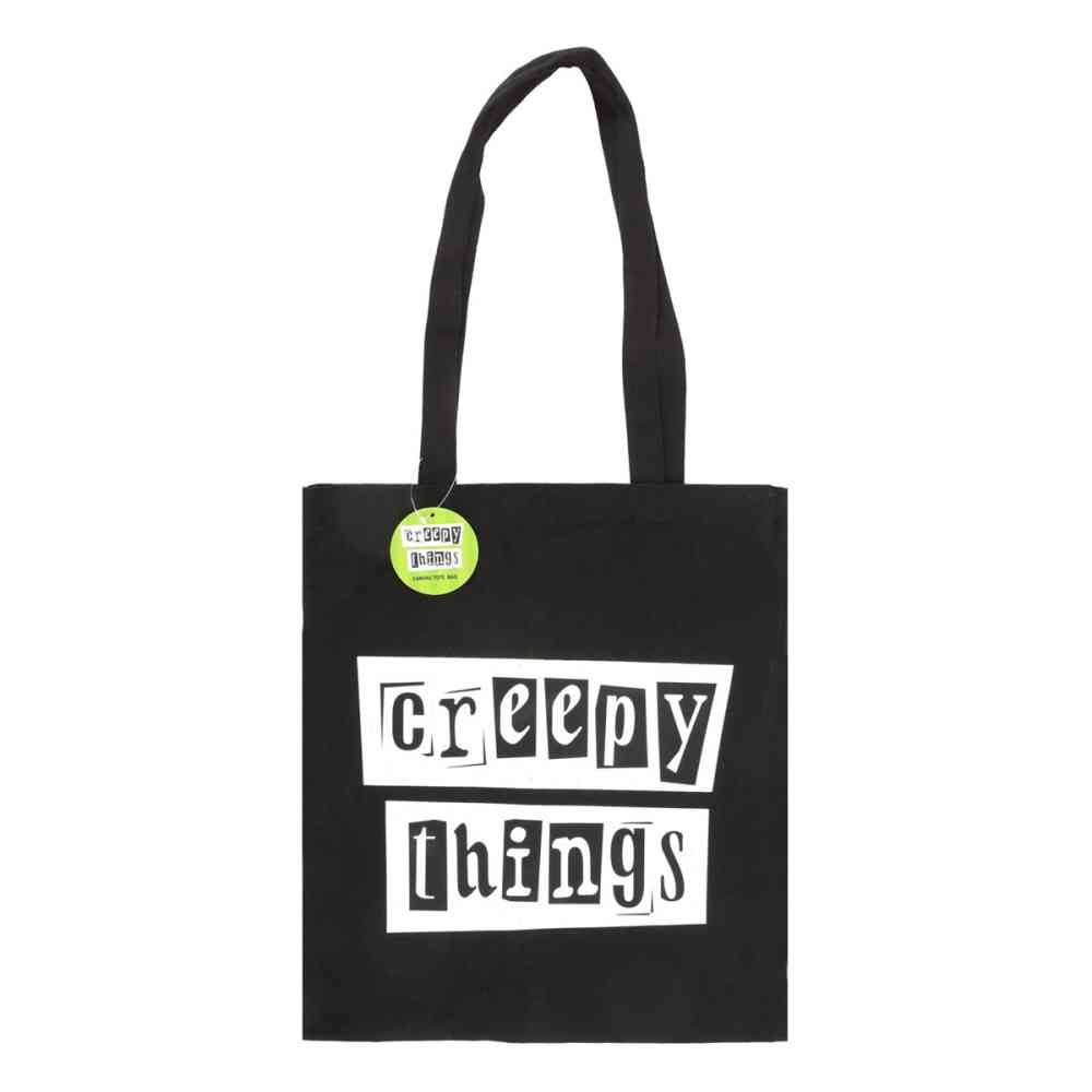 Something Different - Creepy Things Polycotton Tote bag - Zwart/Wit